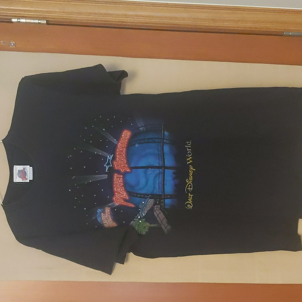 Planet Hollywood Walt Disney World Spaceship 1991 Vintage Black T-Shirt Size M